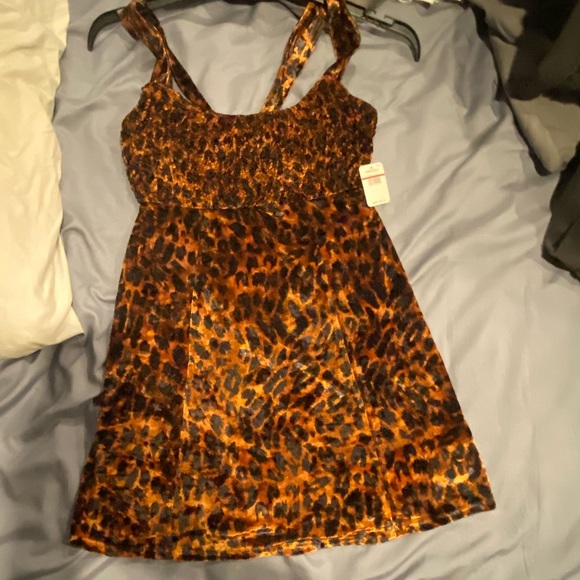 Free People brand new beautiful dress , animal print - leopard - x-small /brown - Picture 3 of 16